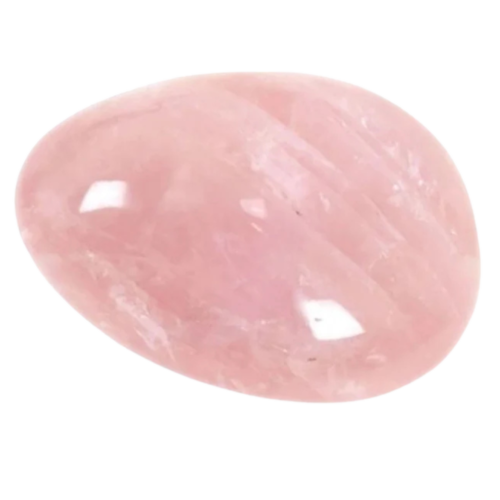 Document A4 Charte Graphique Moderne Dégradé Rose et Blanc (3) Quartz rose poli en forme de galet, aux nuances douces de rose pâle, posé sur un fond clair naturel.