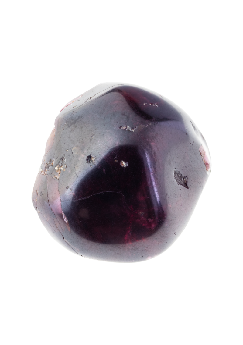 Pierre de Grenat roulé rouge. Elle symbolise l’énergie vitale, la passion et la force intérieure.