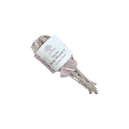 Torche Sauge blanche, Quartz rose