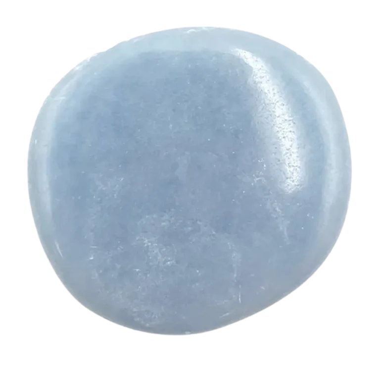 Pierre angélite bleu pâle polie