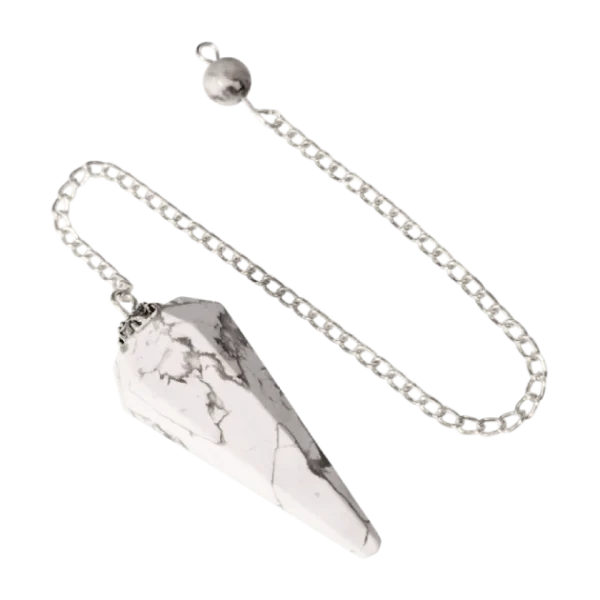 Pendule pierre howlite polie