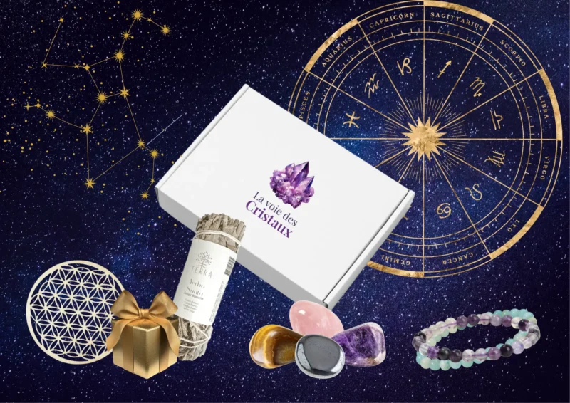 Box astrologie complète pierre bracelet sauge fleur de vie