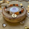Bracelet signe astrologique Lion avec perles dorées et breloque astrologique Bracelet signe astrologique Lion avec perles dorées et breloque astrologique