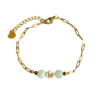 Bracelet chaine grand maillon acier inoxydable amazonite
