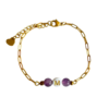 Bracelet chaine grand maillon acier inoxydable améthyste 6 Bracelet chaine grand maillon acier inoxydable améthyste