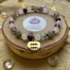 Breloque signe Verseau sur bracelet astrologique en pierres naturelles